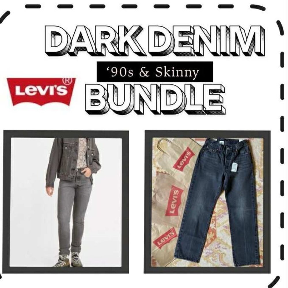 LEVI'S '90s & Skinny Dark Denim BUNDLE (Size: 24x30) NWT